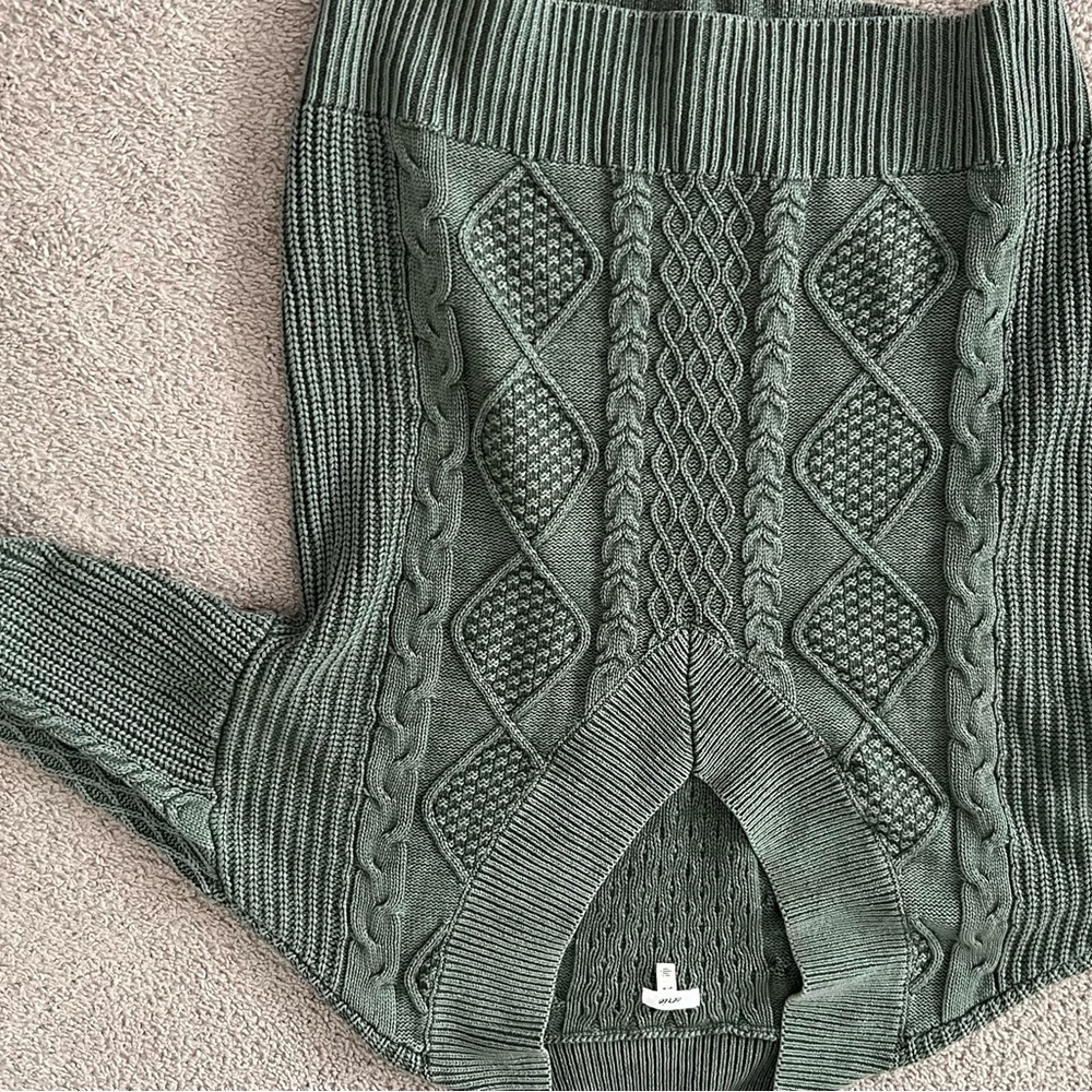 Green Cable Knit Sweater
